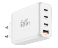 Ładowarka i akumulator SILVER MONKEY Ładowarka sieciowa GaN 140W USB-C PD 3.1 + USB 3.0 QC W